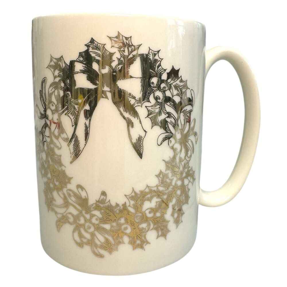NWOB Lenox Golden‎ Holidays Wreath Mug Christmas Festive Holiday 12 Oz #863660
